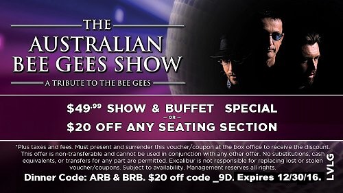 Coupon for $20 discount on admission to the Australian Bee Gees Show