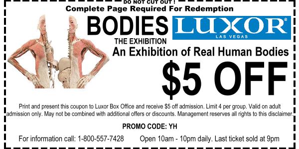Coupon for $5 Off Admission to 'BODIES... The Exhibition