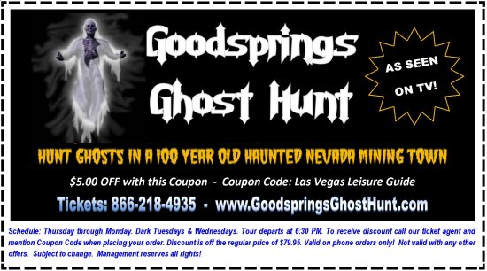 $5 off discount coupon for the Goodsprings Ghost Hunt Tour