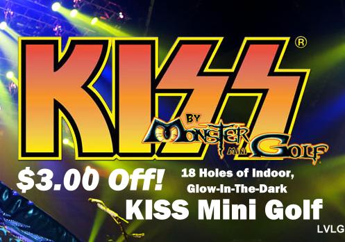 $3.00 off 18 holes of indoor, glow-in-the-dark, KISS mini golf.