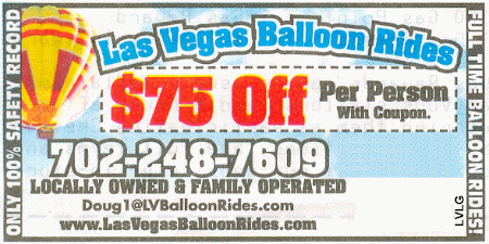 $75.00 off per person at Las Vegas Balloon Rides.