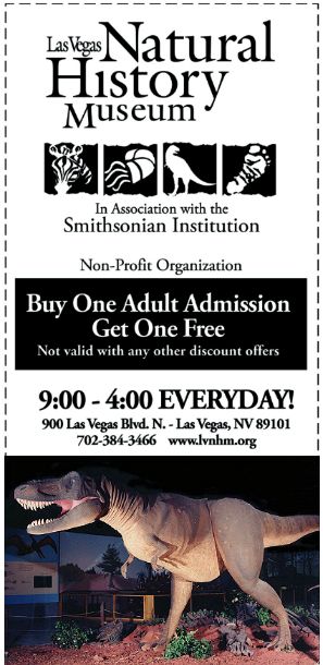 Las Vegas Natural History Museum Coupon - In association with the Smithsonian Institution