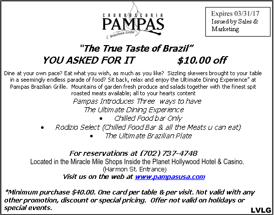 Pampas Brazilian Grille a restaurant grill with the true taste of Brazil.