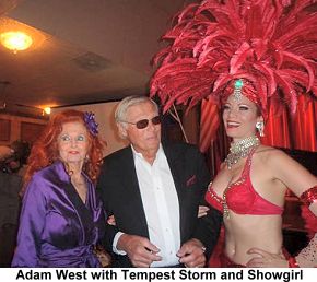 Adam West with Tempest Storm and showgirl