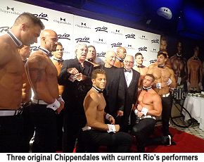 Chippendales three originals with 2014 Rio performers