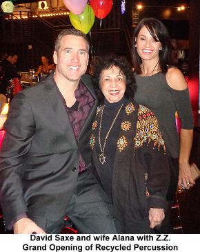 David Saxe and wife Alana with ZZ at Recycled Percussion opening