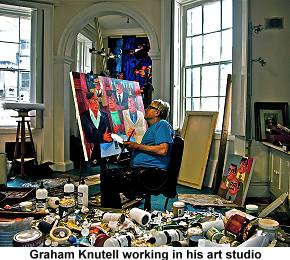 Graham Knutell working in his art studio