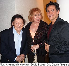 Marty allen and Wife Karen with Gordie Brown at Gold Diggers