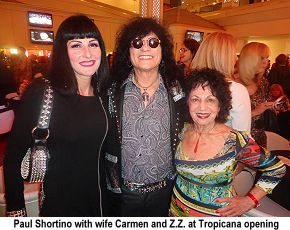 Paul Shortino, wife Carmen and ZZ at Tropicana opening of Raiding the Rock Vault