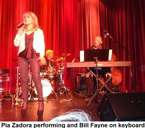 Pia Zadora performing with Bill Fayne on keyboard
