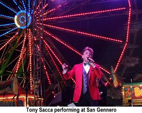 Tony Sacca performing at San Gennero Festival