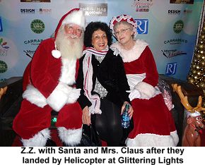 Z.Z., Santa and Mrs Claus after helicopter landing at Glittering Lights